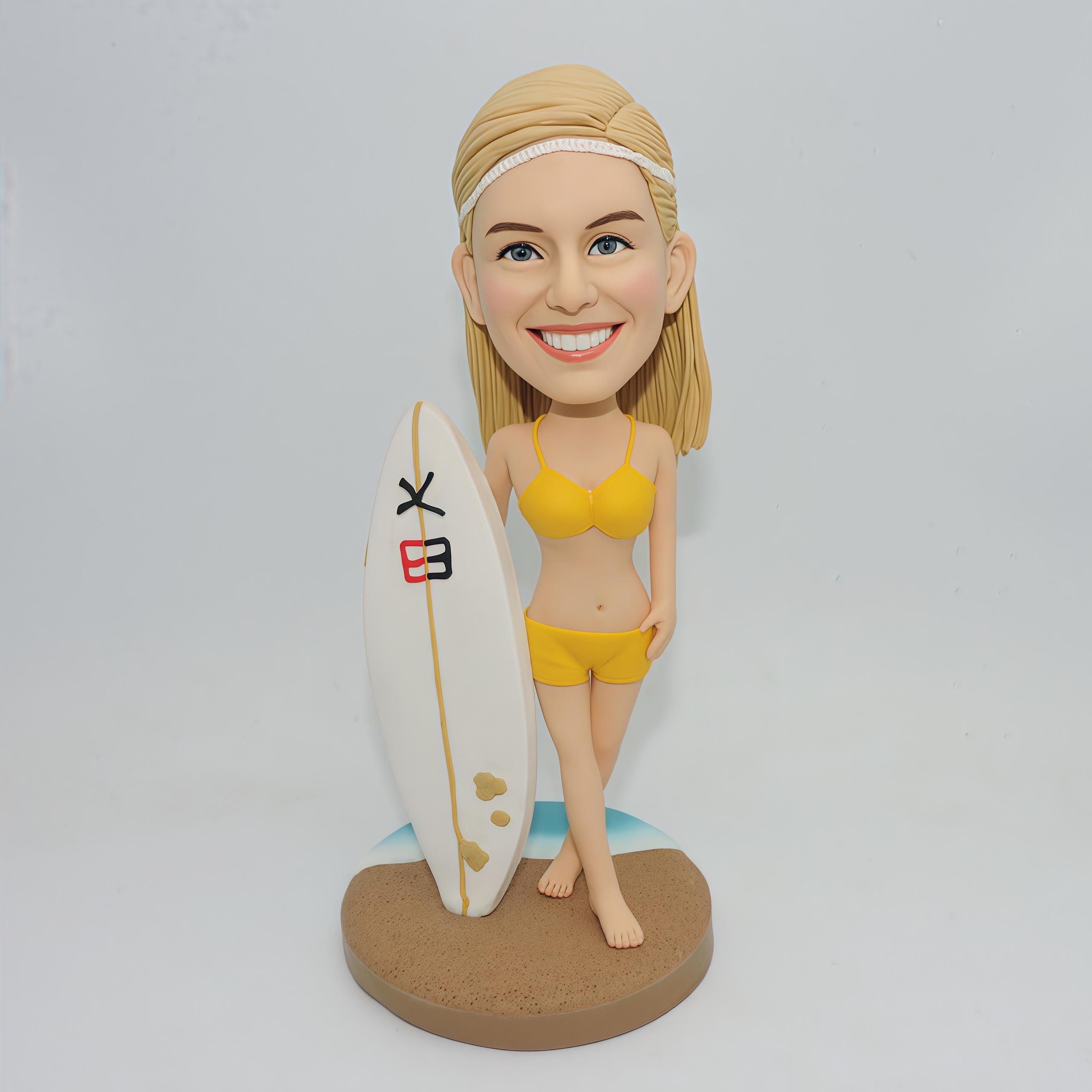 Surfer Girl Figurine - Etsy