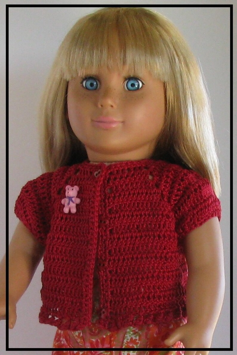 Spring Short Sleeved Sweater Crochet Pattern fits 18 in. Dolls | Etsy