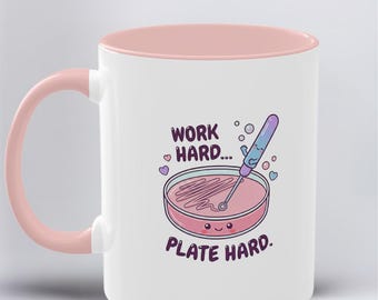Inentingslus - petrischaaltje, 'Work Hard - Plate Hard'-ontwerp, perfect cadeau voor laboratoriumtechnici