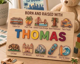 Personalized Name Puzzle, Custom Wooden Name Puzzle, Montessori Toy, First Birthday Gift, Nursery Decor, Educational Baby Gift, Toddler Gift