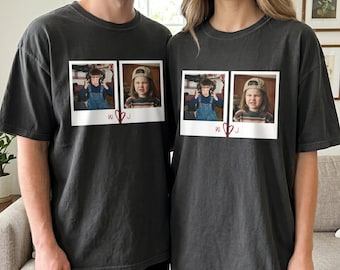Custom Couple Photo Vintage Shirt, Personalized Wedding Anniversary Gift for Husband & Wife, Retro Graphic Bootleg Tee