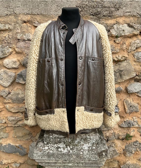 Veste Blouson Vintage Y2K En Cuir Noir - Taille 40 FR - Style Motard