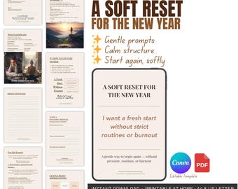 Een zachte reset voor het nieuwe jaar | Werkboek voor zachte reset van 7 dagen zonder druk of burn-out