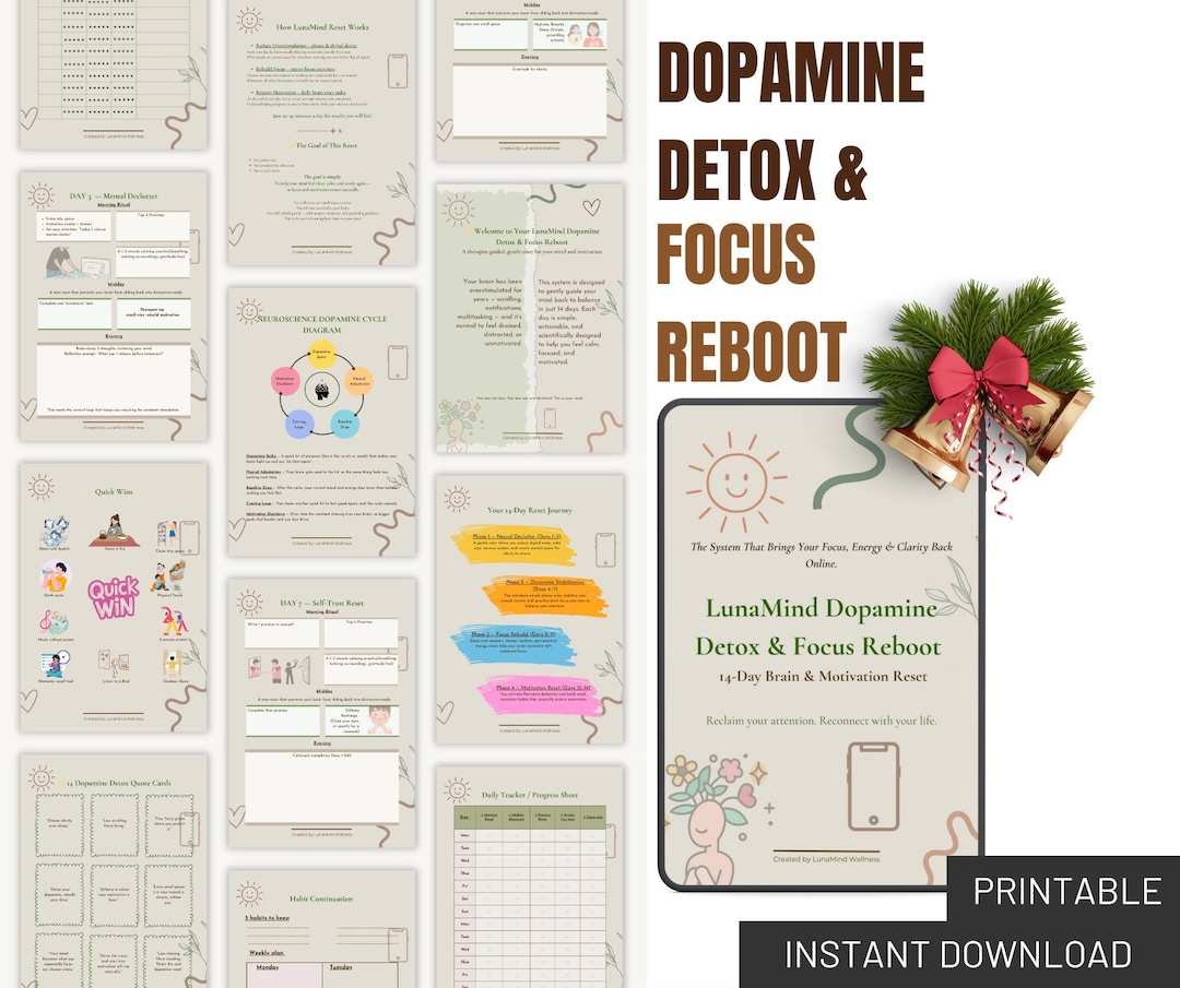 Dopamine Detox & Focus Reboot | 14-day Reset | Digital Detox Workbook ...