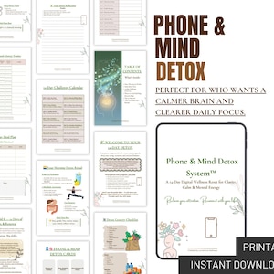 14-Day Digital Detox Workbook | Phone Reset + Mind Clarity Challenge