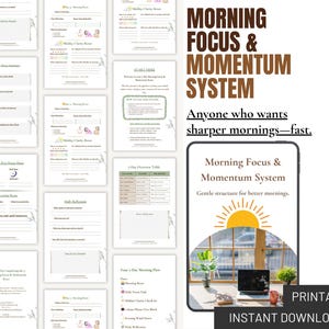 Morning Focus & Momentum System · 7 Day Mind Reset · Phone-Free Routine · Clarity Planner · Digital Wellness