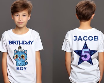 Custom Huntrix Birthday Shirt, Personalized Name Tee, Kpop Boy Shirt, Demon Style Tee, Birthday Party Shirt, Cute Cartoon Shirt