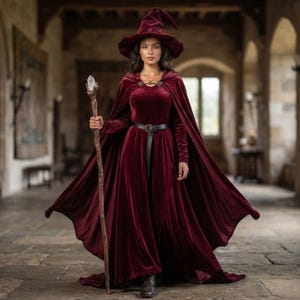 Witch Burgundy Dress - Etsy