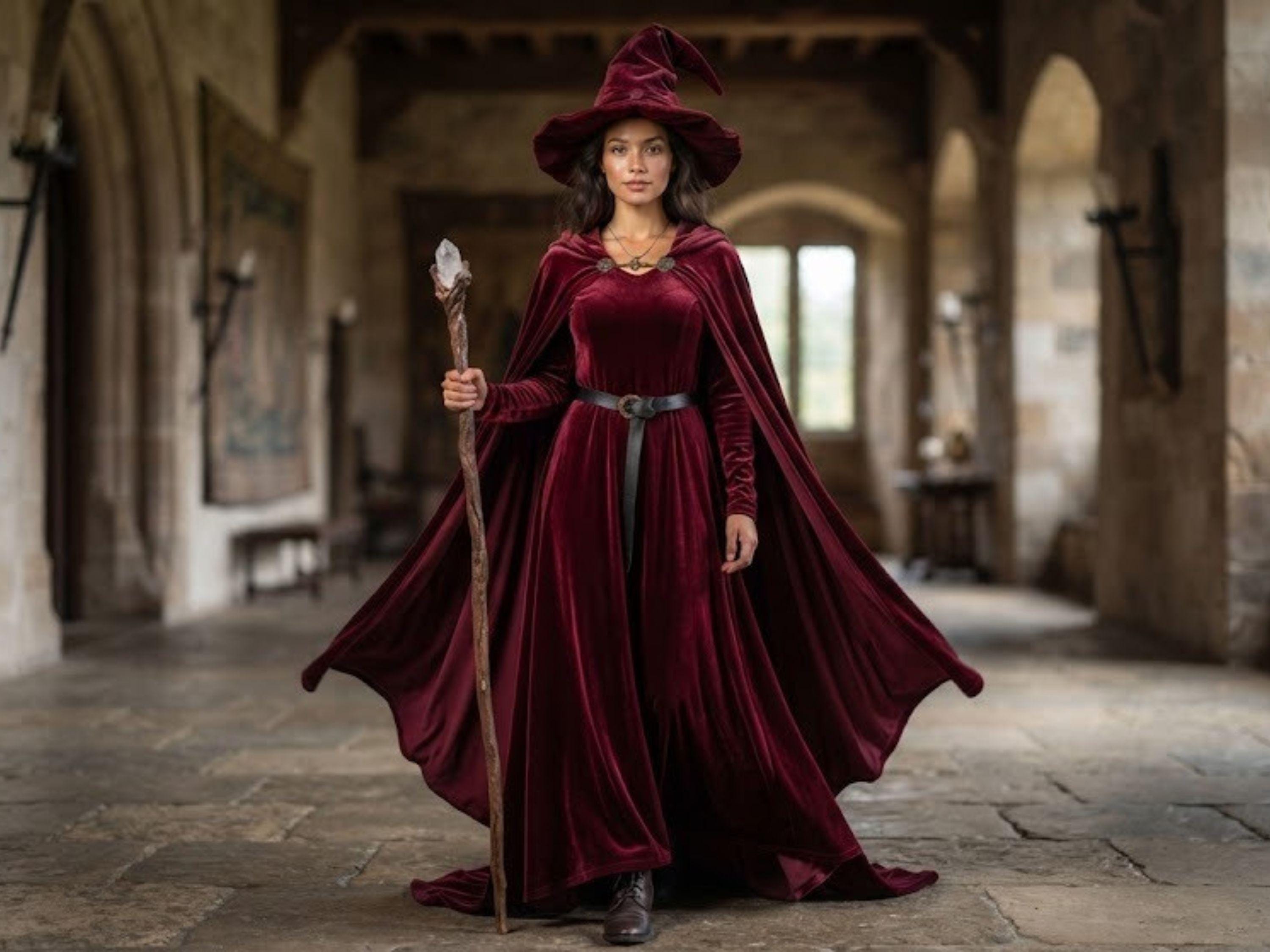 Witch Burgundy Dress - Etsy