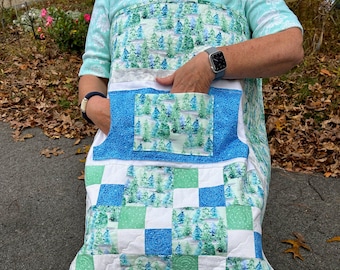 Forest Trees Lovie Lap Quilt with Pockets