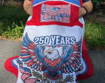 250 Years USA Anniversary Men's Lap Quilt