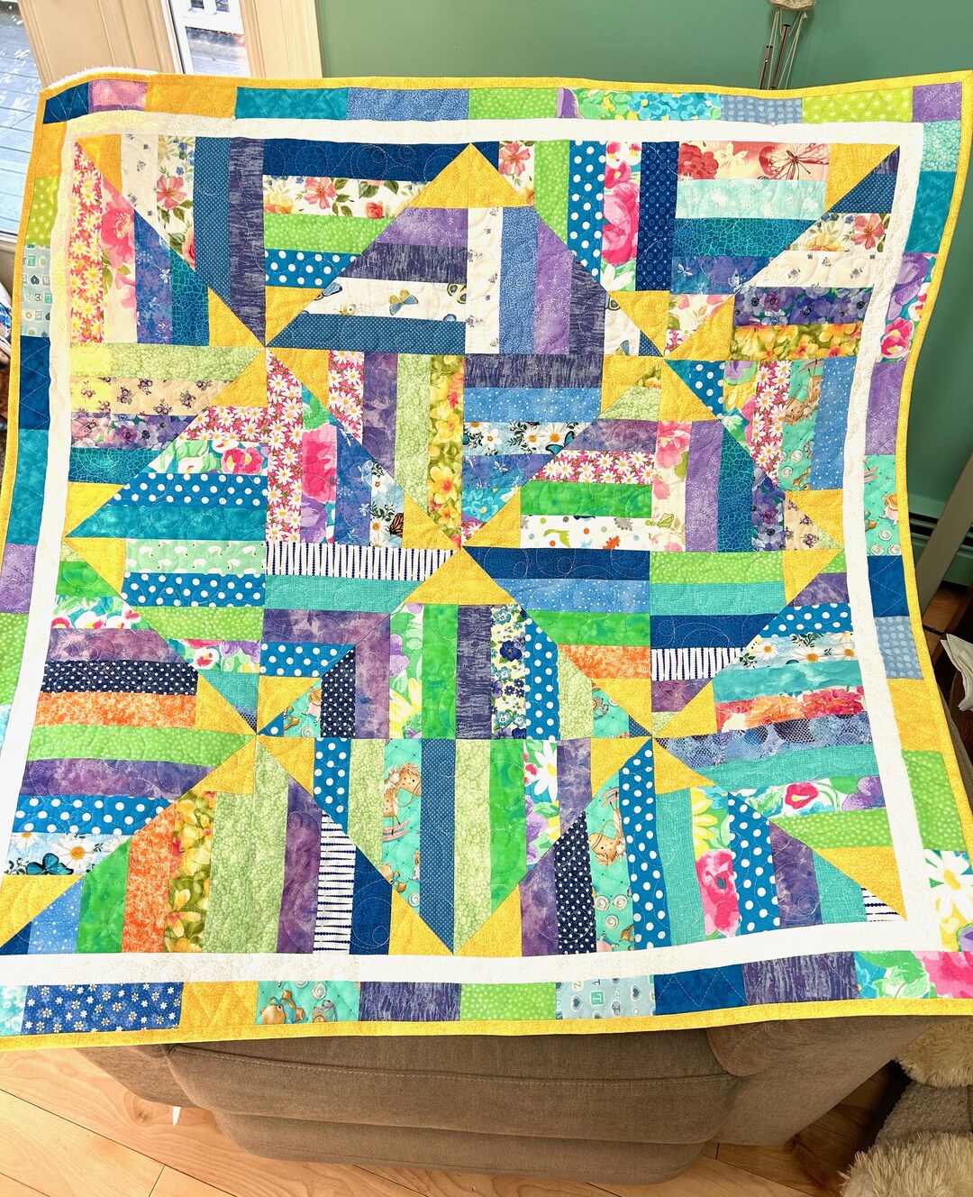 Handmade Scrap Baby Quilt - Etsy