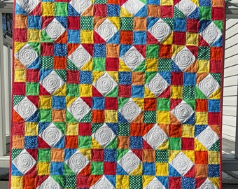 Primary Colors Star Baby Quilt