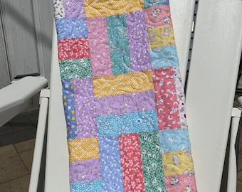 1930&#39;s Reproduction Fabrics Rail Fence Baby Quilt
