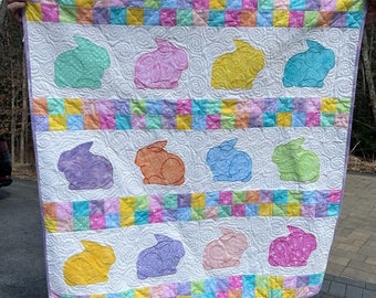 Pastel Bunnies Baby Quilt