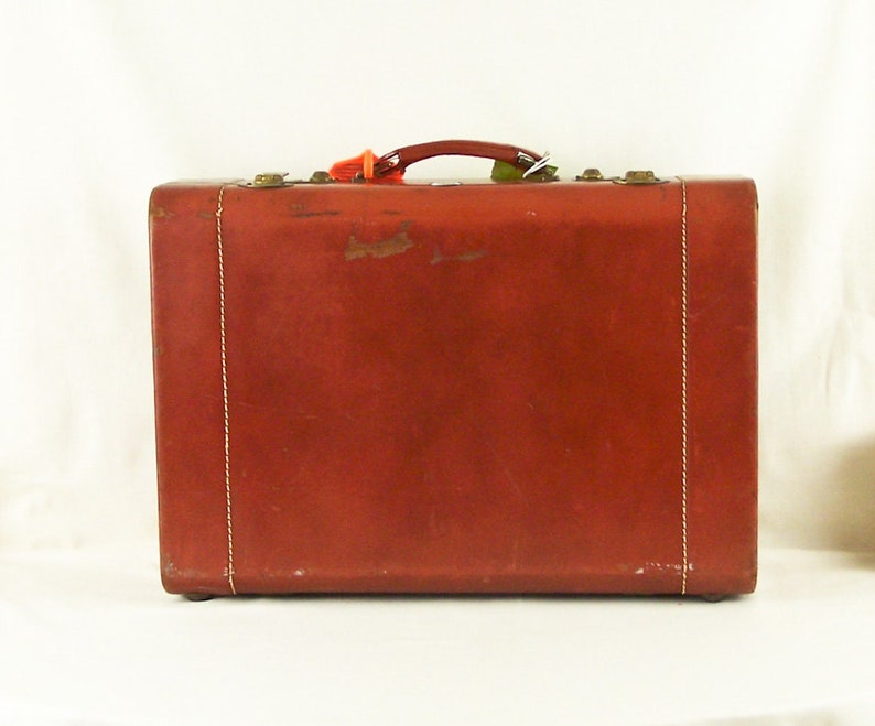 Vintage Leather Towne Luggage Overnight Suitcase 1940s Etsy