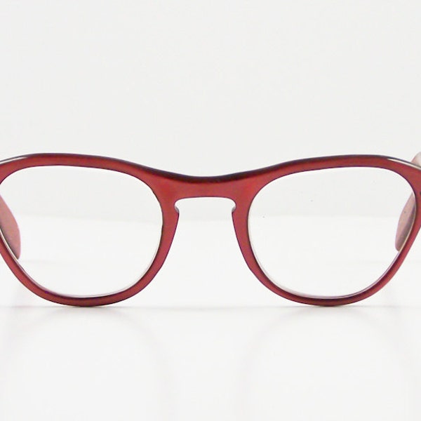 Vintage Cat Eye Glasses in Red Burgundy made by Art Craft