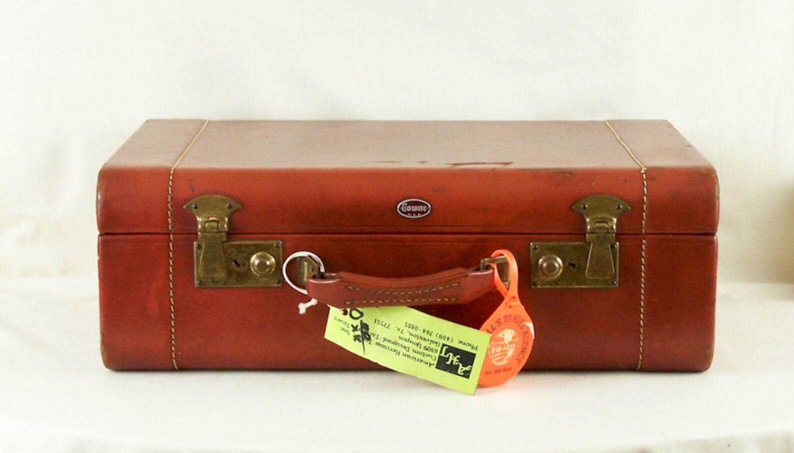 Vintage Leather Towne Luggage Overnight Suitcase 1940s Etsy