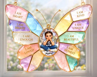 Daily Affirmation Kid Suncatcher Ornament Custom Photo Gifts For Kids