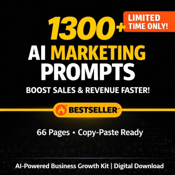 1300+ Marketing Prompts Bundle, AI Business Prompt Toolkit, Sales Copywriting