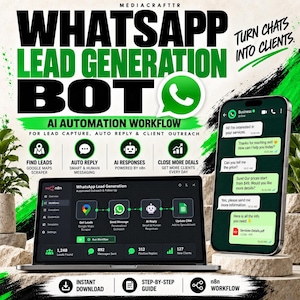 WhatsApp Automation Bot | AI Auto Reply, Bulk Messaging (n8n Workflow Download) image 1