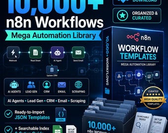 N8N Automation Templates | 10.000 + AI Workflows (Digital Download)