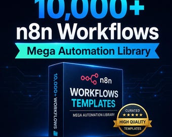 10,000+ n8n Workflows Mega Library, AI Automation Templates (Digital Download)