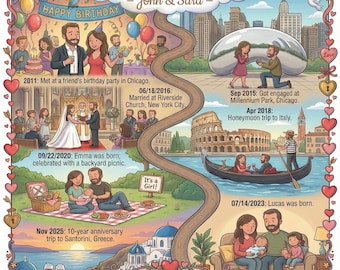 Mapa de historia de amor personalizado, regalo de aniversario (descarga digital) / regalo de San Valentín /