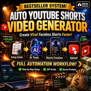 AI YouTube Shorts Generator Setup Guide, Automation Bundle (Digital Download)
