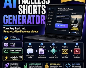 Ansiktslös Youtube, TikTok Shorts Generator Python-skript, AI-videoskapare