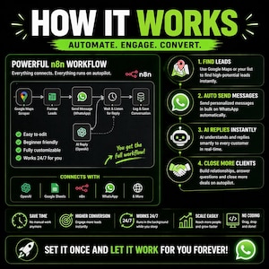 WhatsApp Automation Bot | AI Auto Reply, Bulk Messaging (n8n Workflow Download) image 6