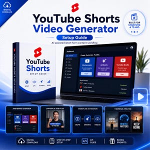 YouTube Shorts Video Generator App&Setup Guide (Digital Download)