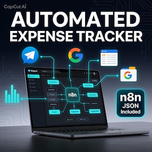 Arbetsflöde för automatiserad utgiftsspårning, n8n JSON, Telegram, Google Sheets, Google Drive