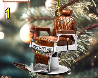 Personalized Barber Chair Tabletop Ornament,Custom Barber