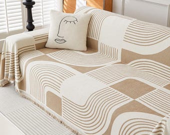 Funda de sofá de chenilla antideslizante de cobertura total – Protector de sofá grueso – Funda universal para sofá – Decoración minimalista para sala de estar