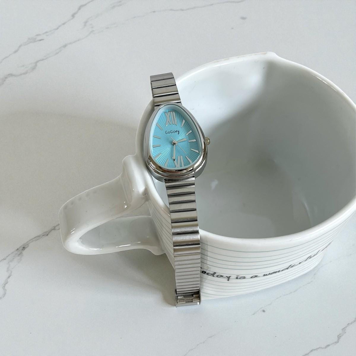 Vintage Style Silver Tone Luxury Watch with Rhinestones Unique Teardrop Design Teardrop Watches - Etsy main image 2