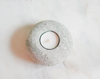 Handcrafted Breccia Stone Candle Holder