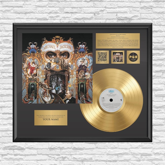 Michael Jackson Dangerous Framed Gold Vinyl Record | Music Lover