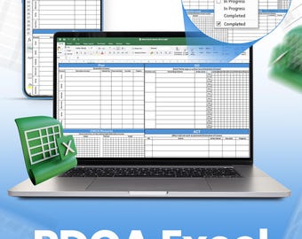 Minimalistyczny szablon PDCA w programie Excel, planowanie projektu (PDF i Excel)