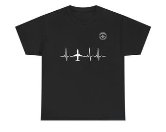 Aviation Heartbeat Graphic Tee, Airplane Lover Gift