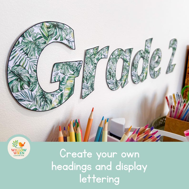 Rainforest Hideaway Bulletin Board Letters | Editable Back to School ...