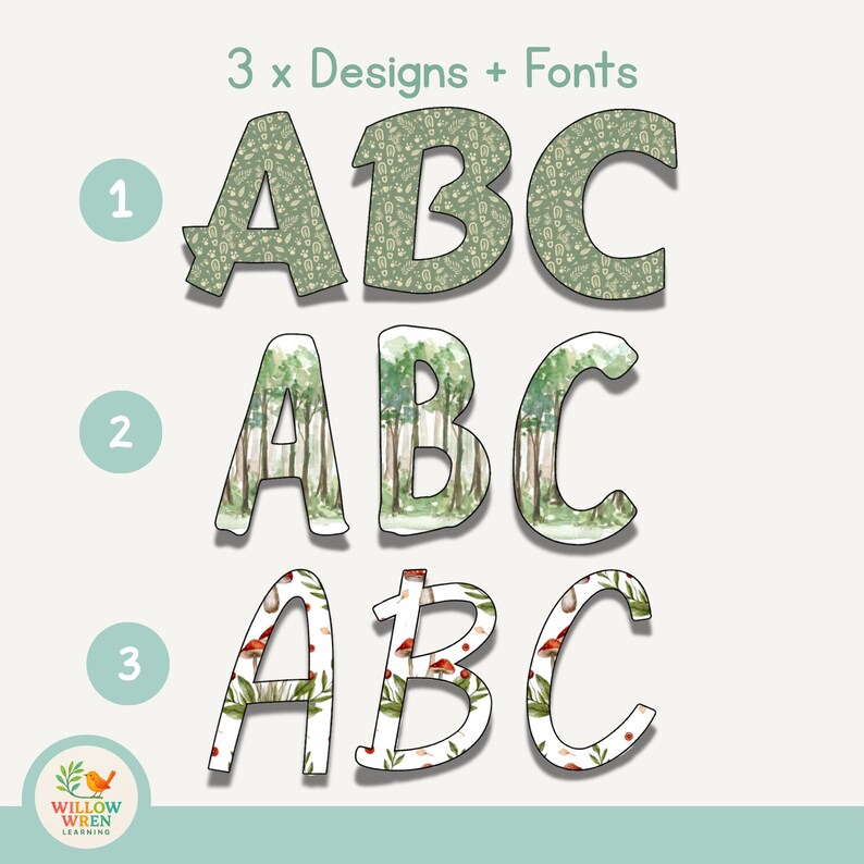 Forest Friends Bulletin Board Letters | Editable Back to School ...