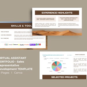 Sales Development Rep Portfolio Template Canva | Brown Desert VA Presentation + Bonus GPT ICP Builder image 3