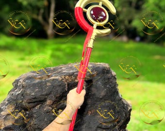 Freeren Staff Replica - Abnehmbarer Cosplay Zauberstab aus PVC und Metallic