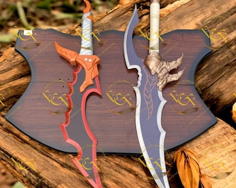 Solo Leveling Sword & Dagger Set – Knight Killer Sword | Kasaka's Venom Fang | Metallic Cosplay Blades with Wall Mount | Collector’s Gift