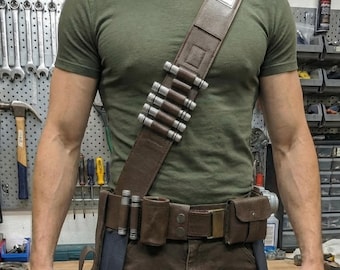 Star Wars Inspired Mandalorian Belt Cosplay Costume Leather Belt with Leg Gun & Holster.