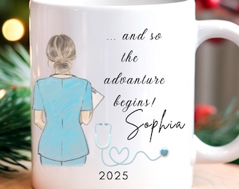 Personalized Nurse Mug, RN Graduation Gift  with Name, Registered Nurse Graduation Cup, RN Mug Future  Graduation Gifts