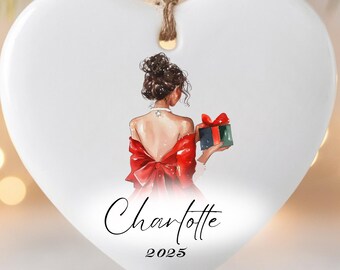 Personalized Name Ornament Ornament Retro Bauble for Daughter Inspirational Xmas Womans Gift