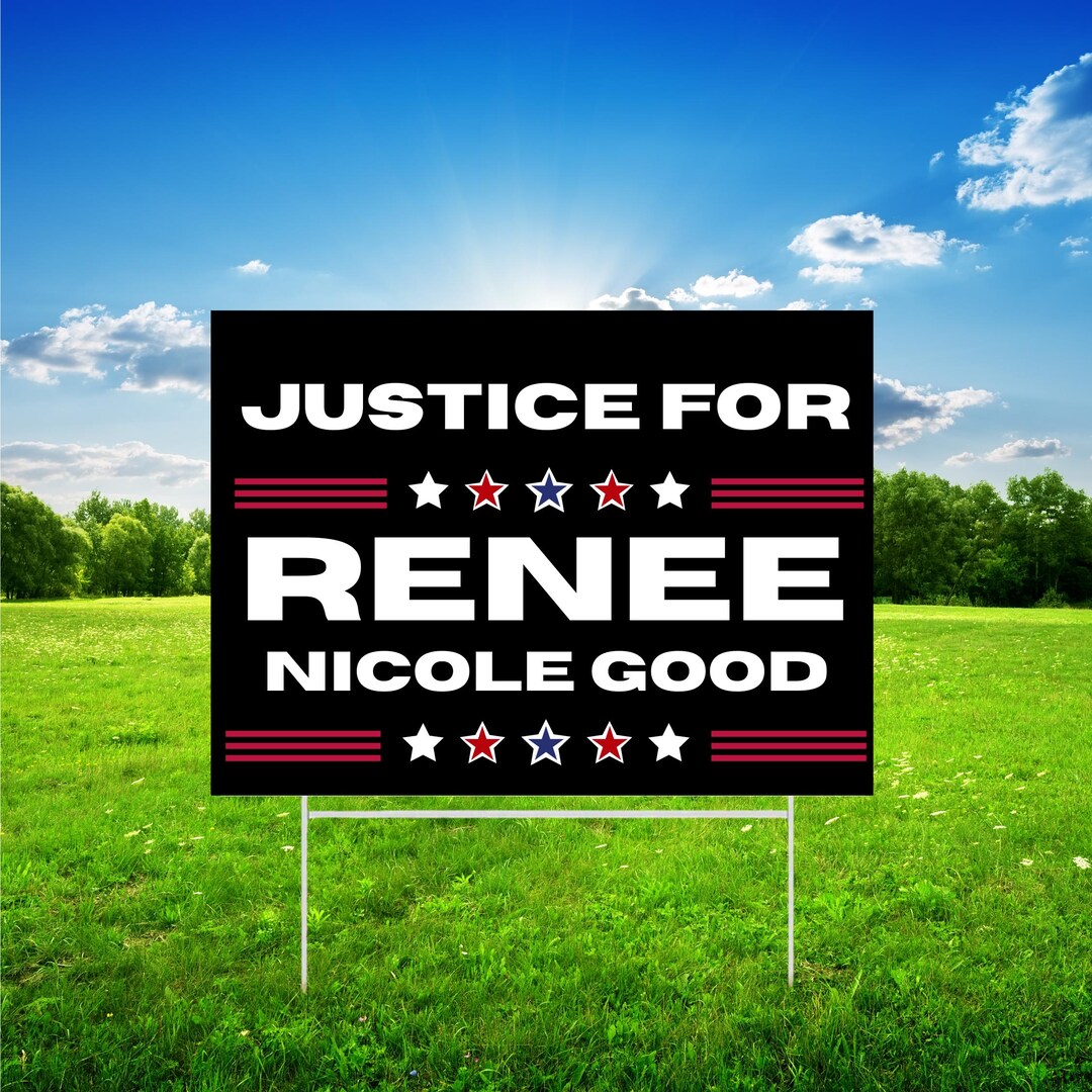Welcome Rene Sign Justice for Renee Good Yard Sign, Minneapolis MN Remembrance Lawn Sign ...