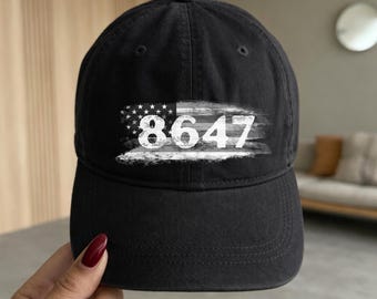 FDT 86 47 Washed Cap, Political Hat, Liberal Gift, Anti-Trump Hat, Democracy Hats, Protest Hatt, Patriotic DTF Printed Caps
